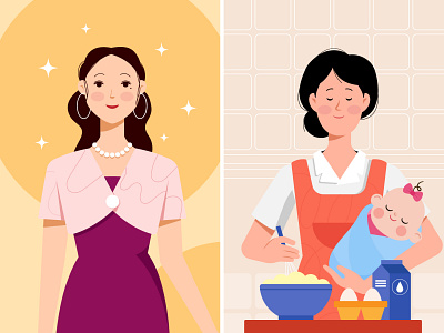 Youth & Gender - Woman beauty character character design cook gender gender equality illustration illustrator oxfam woman