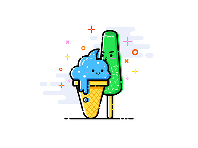 Ice-cream Couple MBE Icon style icecream icon mbe