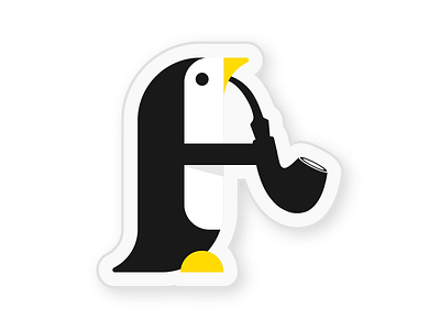 Penguin - Letter A 36 days of type illustration letter a penguin sticker