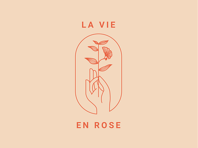 La Vie En Rose branding design figma flower font icon illustration la vie en rose line art logo rose type typography