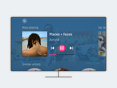 TV music player - Daily UI :: 009 app clean daily 100 challenge dailyui design flat minimal tv typography ui ux vector web