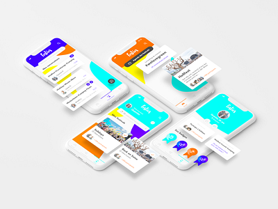 Festies application color design forms illustration mobile social uidesign