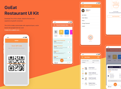 UI Kit for Restaurant App dining freebie restaurant ui kit