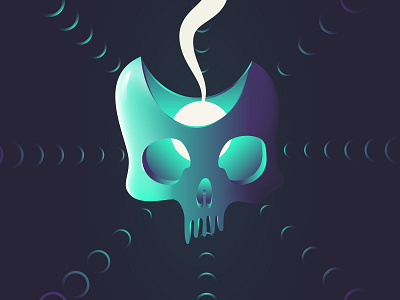 Skull of saying hello design gradient gradients illustration poster skull vector