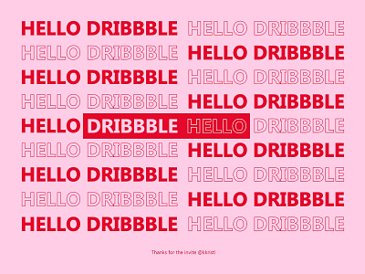 Hello Dribbble first shot hello dribbble pink red
