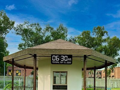 A Digital Calendar in Outdoor Park