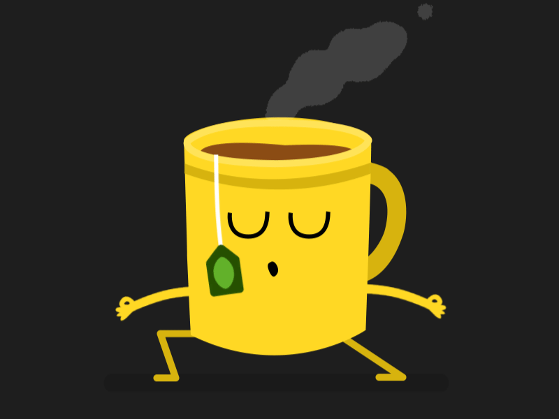 Tea cup doing meditative breathing