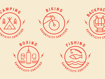 Experticity D1 backpacking biking boxing camping experticity fishing icons recreation sports