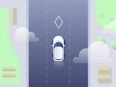 Carpool app car carpool commute easy happy illustration lane road
