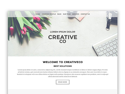One page simple website clean corporate creative modern professional sleek. stylish template web design