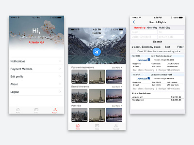 Air Ticket Booking App 2018 air app booking clean creative design sleek stylish ticket travel ui