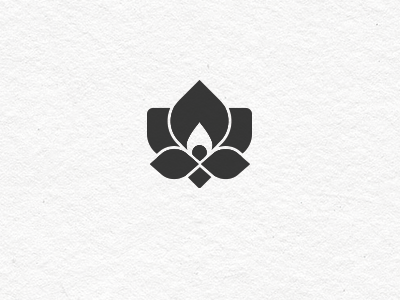 Lotus flame flower logo lotus