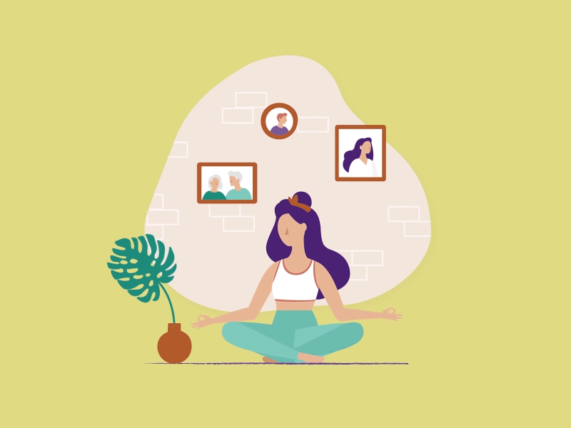 Meditation Girl 2d after effects animation character flat design gif gif art graphic illustration inspiration meditation motion relax woman