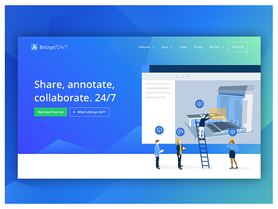 Website design for Bricsys 24/7 design gradients website