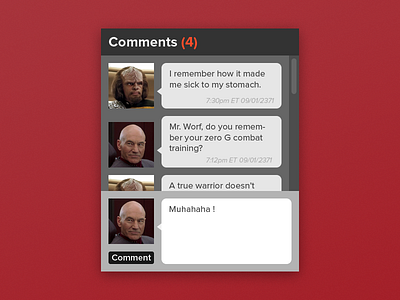 Comment / Chat Window