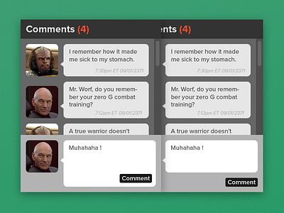 Comment / Chat Window 2nd Draft chat comment interface ui ux window