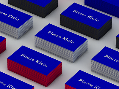 Color Edges archer blue business card cards edges ikb klein minimal painted red white