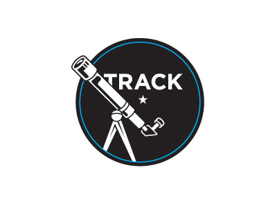 Track Icon black blue gotham icons illustration set telescope