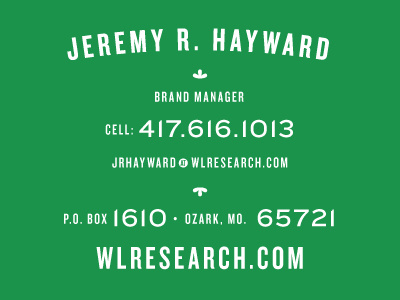 Alfalfatype business card condensed green knockout sans serif type white