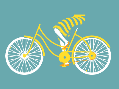 Bike In Progress 3 color bicycle bike illustration