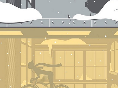 Art Crank Sneak Peek artcrank bikes bird illustration minneapolis scarf skyway snow