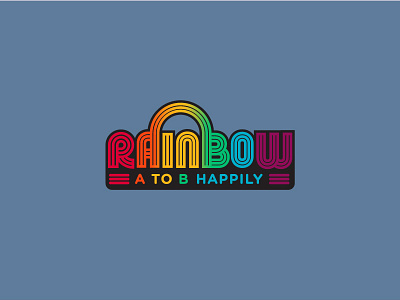 Rainbow Taxi Revised custom font gradient lettering letters lines logo rainbow stroke taxi thick lines