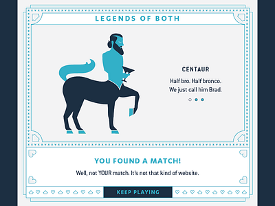 Legends of Both centaur conduit game illustration martini pattern