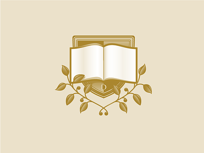 added a bit, refined a bit book crest gold gradient illustration ivy league sheild