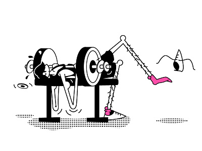 404 Illustration black halftone illustration minneapolis pink vector weightlifting