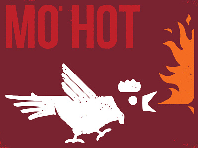 Mo' Hot! chicken cluck fire hot illustration orange red texture vector