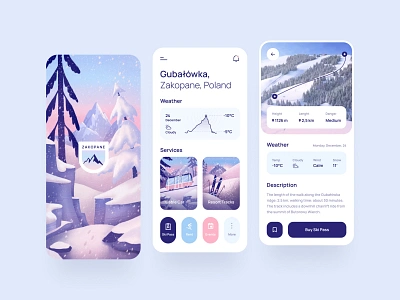 Ski Resort 3d animation app application branding design gradient graphic design illustration logo resort ski snow sport travel typography ui ux website winter