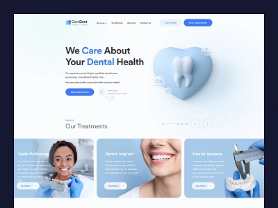 CareDent Dental Clinic app branding clinic dental design graphic design illustration landing landing page logo medical minimalism teeth typography ui uiux ux website