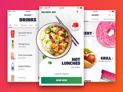 Delivery App Design Ideation app button delivery design food landing menu motion selection snacks ui ux