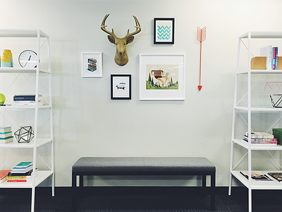 Office Design arrows deer heads obvi office design workspace