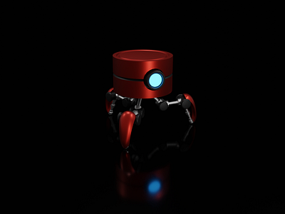 Red Robot 3d 3d art 3d design 3d model black blender blender3d red robot scifi texture