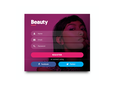 Beauty Registration Form branding fashion interface lettering typography ui ui design ux web web design website