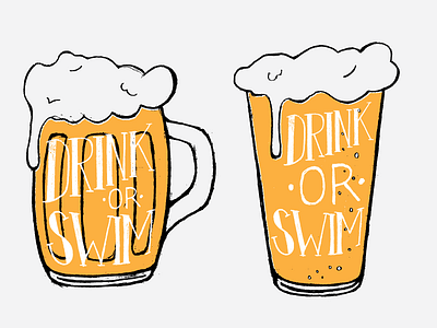 HD No. 5 beer brew handdrawn mug pint type