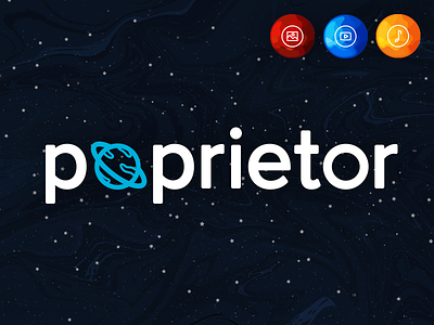 Poprietor Logo brand branding catamaran identity logo planet poprietor portfolio space startup