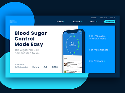 Microbiome Start-Up Homepage Concept algorithm andculture blood sugar design health healthcare homepage interface kit microbiome patients practitioners science splash page startup ui ux website
