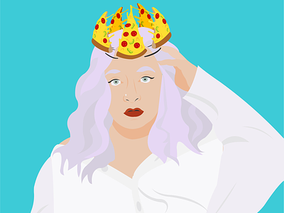 Queen digital illustration graphic design illustrator pizza queen
