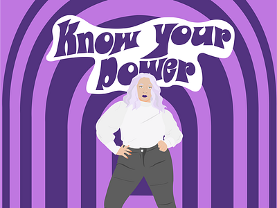 Know your power feminist lettering power self portrait vector art