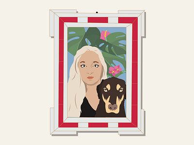 Ella and I adobe illustrator frida kahlo self portrait vector art