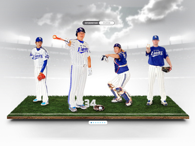 Samsung Lions 3d icon art direction webdesign