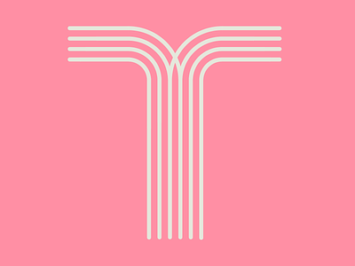 Letter "T" 36days t 36daysoftype 36daysoftype08 branding letter lettering logo mark pink stripe symbol type typography