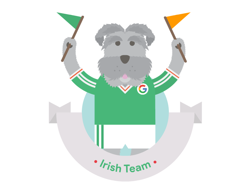 Google - Irish Team animation dog google illustration ireland support wolf hound