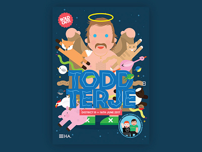 Todd Terje - Hidden Agenda 2017 animals dance dublin fun party poster saint streaker todd terje