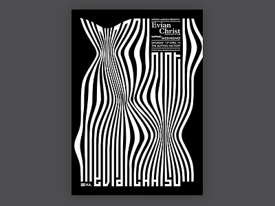 Evian Crist - Hidden Agenda black dance dj dublin gig house party poster rave stripes techno white