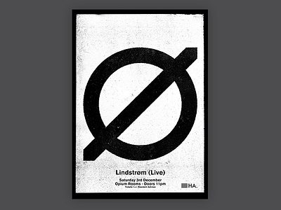 Lindstrøm - Hidden Agenda black dance dj dublin gig house hussle party poster rave techno white