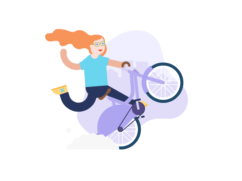 Bike - Process & Motion animation bicycle bike branding city cycle fast girl move process screen travel