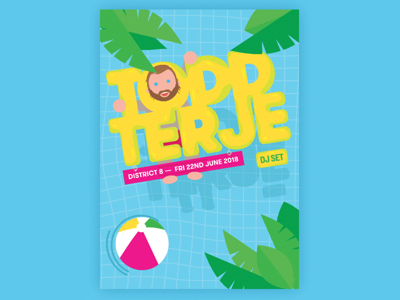 Todd Terje - Hidden Agenda 2018 animation ball beach float illustration palm pool record screen summer swim